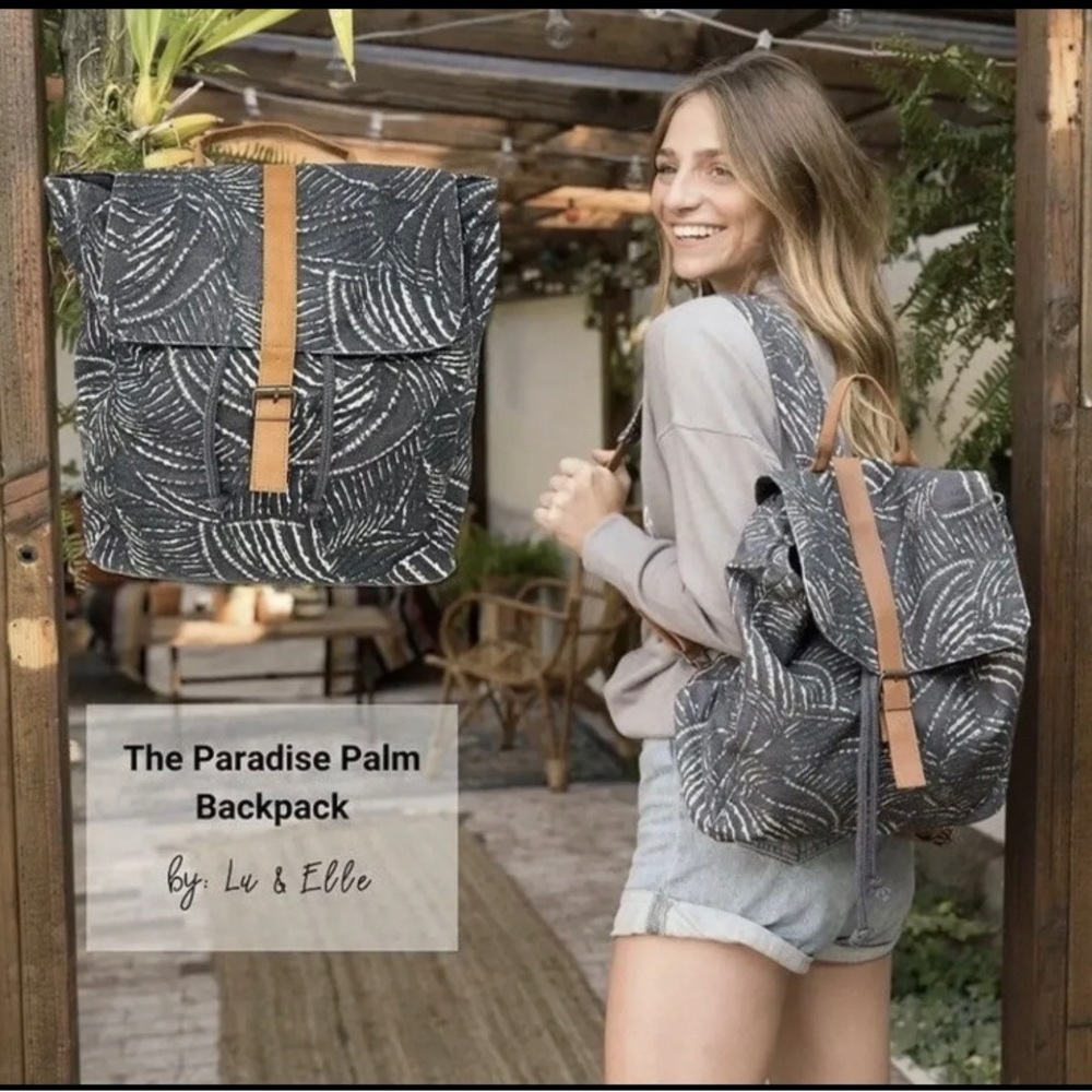Lu & Elle Paradise Palm Backpack new with tags/ sealed